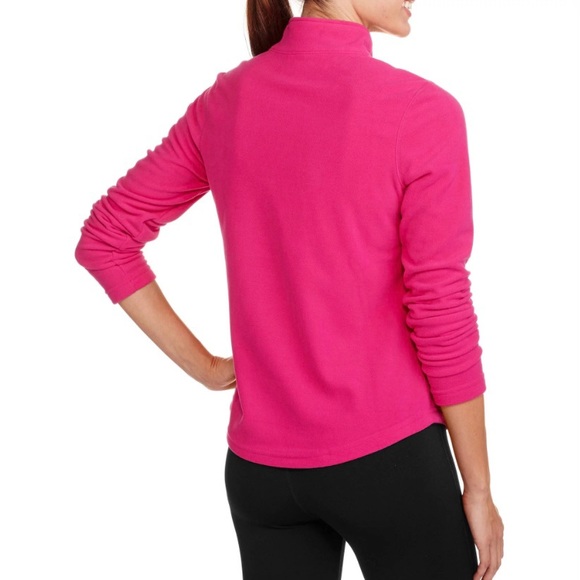Danskin Now Quarter Zip Performance Fleece Hot Pink Magenta LS Pullover M (8-10) - Picture 2 of 13